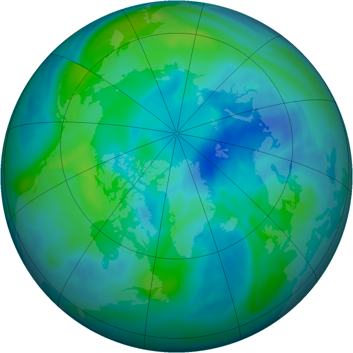 Arctic ozone map for 30 September 2007